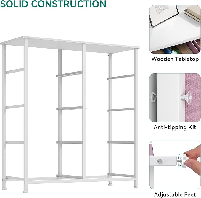 YITAHOME Double Dresser, Fabric Dresser with 8 Drawers, Chest of Drawers for Closet, Living Room, Sturdy Steel Frame, Wooden Top, Easy Pull Handle