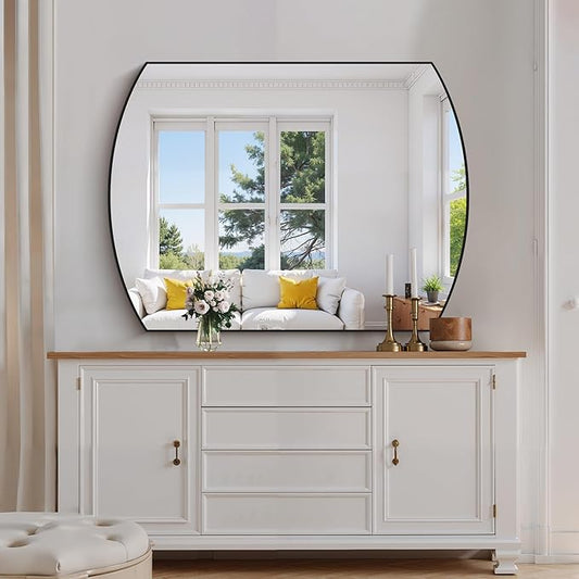 Bathroom Mirror, 36x48 Inch Black Oval Large Wall Mounted Mirror with Thin Metal Frame, Modern Bathroom Vanity Mirrors for Over Sink, Entryway, Living Room, Bedroom