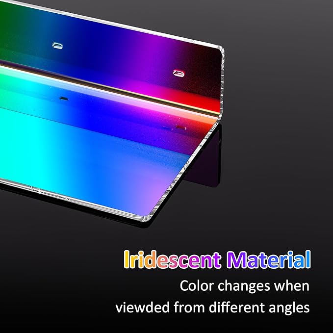 12 Inches Iridescent Acrylic Wall Shelves Set of 2, Wall Mounted Shelf for Funko Pop Shelves, Smart Speaker, Plants, Picture Frame, Digital Clock, 2 Pack