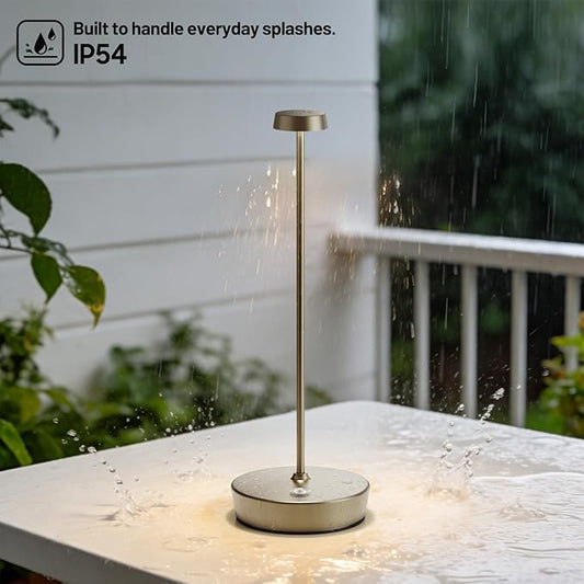 2Pack Cordless LED Table Lamp,Rechargeable Battery Desk Lamps, 3 Color Stepless Dimmable Metal Battery Table Lamps, Portable Table Light for Indoor/Outdoor/Restaurants/Bedroom/Bar