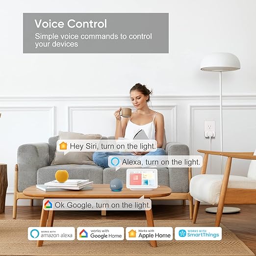 Onvis Matter Over Thread Smart Plug, Smart Mini Outlet, Works with Apple Home, Alexa & Google Home, 15A/1800W (2 Pack)