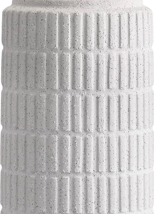 PoKat Stone-Like Ceramic Table Lamps with USB Ports for Bedroom, 25'' Matte-White Dimmable Nightstand Touch Lamps for Night Stands with Gold Base, Farmhouse Lamps for Living Room End Side Table