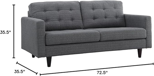 Modway EEI-1547-DOR Empress Mid-Century Modern Upholstered Fabric Loveseat In Gray