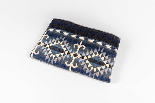 Alpaca Wool Blanket | King Size Throw Blanket | 90 x 75 inches | Soft, Hypoallergenic and Breathable | Lightweight Warm Blanket | Bed, Couch, Outdoor or Picnic (Blue)