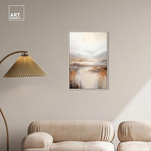 Art Remedy Natural Cascades Canvas Muted Abstract Wall Art, Silver Frame, 20" x 30"