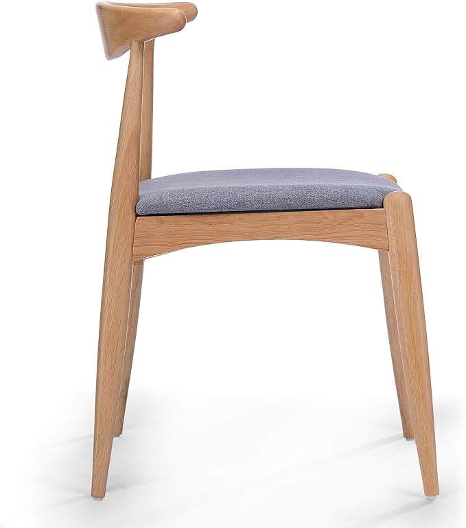 Christopher Knight Home Francie Fabric with Oak Finish Dining Chairs, 2-Pcs Set, Grey / Oak