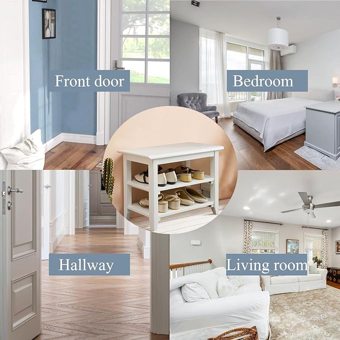 Shoe Rack Bench for Entryway with Storage, 48", 3-Tier Wooden Shoe Bench for Hallway, Front Door, Entrance, White