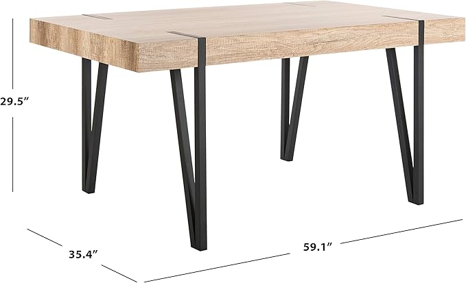 Safavieh Home Alyssa Rustic Industrial Brown and Black Dining Table