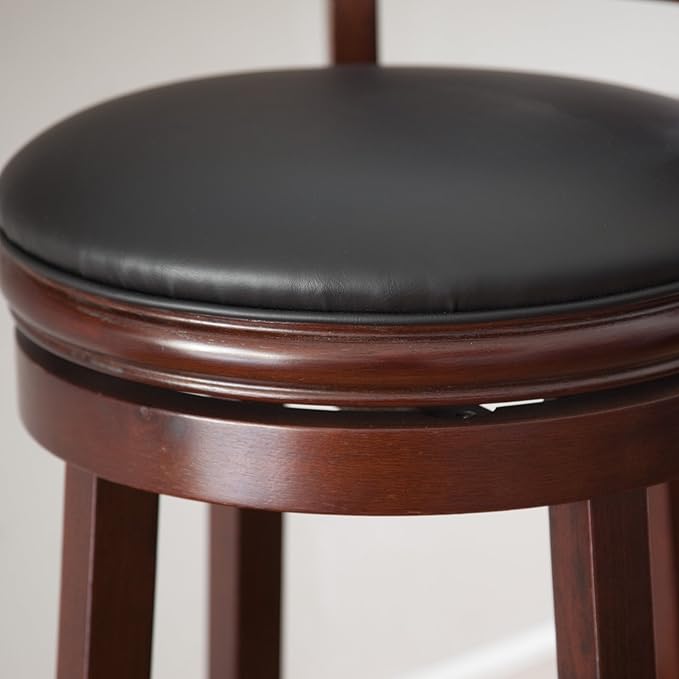 Boraam Augusta Bar Height Swivel Stool, 29-Inch, Cherry