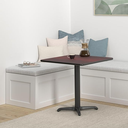 Flash Furniture 30'' Square Mahogany Laminate Table Top with 22'' x 22'' Table Height Base