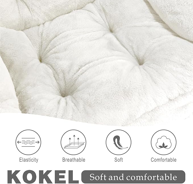 Kokel Lazy Chair with Folding Ottoman,Living Room Chairs, Accent Contemporary Lounge Chair, Single Steel Frame Leisure Sofa Chair with Armrests and A Side Pocket (TM3WHITE)