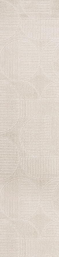 JONATHAN Y Nordby High-Low Arch Striped Ivory/Cream Indoor/Outdoor Runner Rug, 2x10, Pet Friendly, Non-Shedding, Stain Resistant, Easy-Cleaning for Backyard (SCN104B-210)