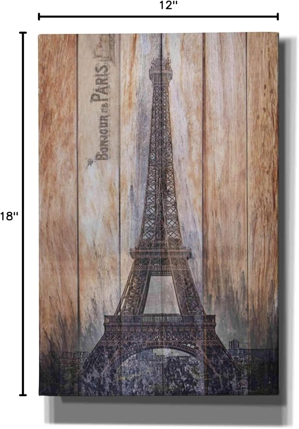 Epic Graffiti 'Rustic Eiffel Tower' by Karen Smith, Canvas Wall Art, 12"x18"