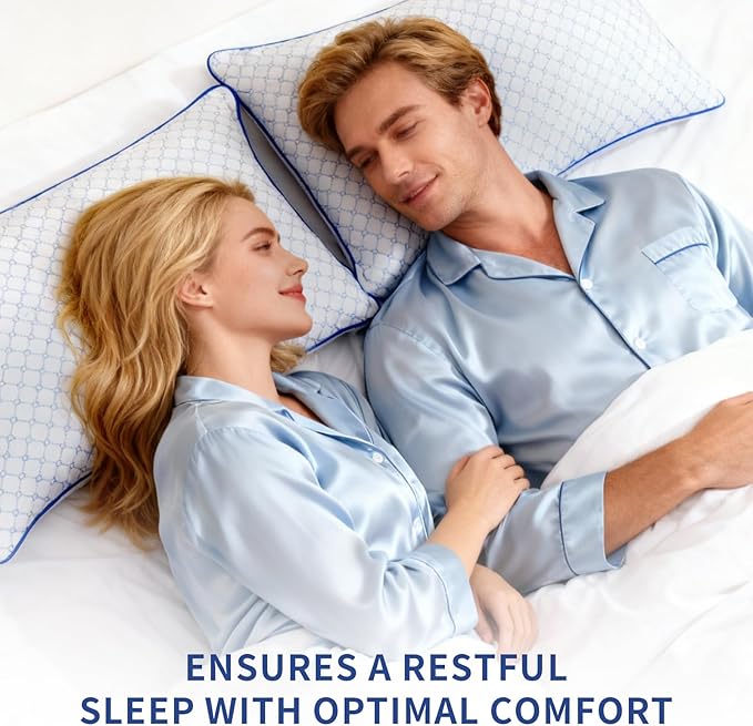 Bed Pillows King Size for Sleeping, Soft and Supportive Bed Pillows with Memory Foam Filling for Side and Back Sleepers, Neck Supportive-King, 1 Pack