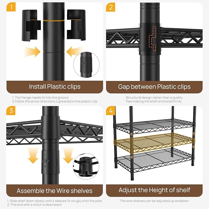 Coat Rack Clothes Wardrobe:Closet Organizer and Storage Clothing Garment Rack with Shelves Heavy Duty for Hanging Clothes Portable Adjustable Black 15.8" DX56.8 WX76.5 H