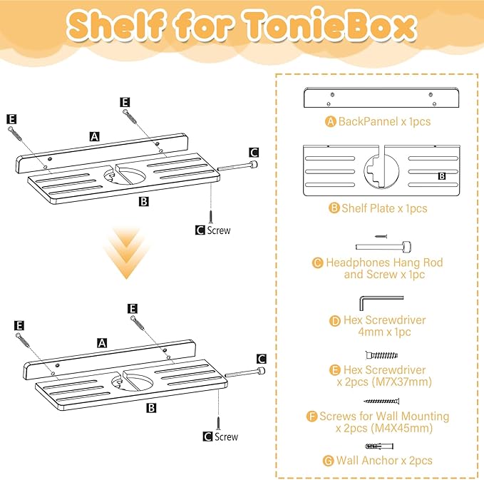 for Tonie Shelf,Tonies Storage for Creative Toniebox 2/1 Magnetic Wall Shelf for Tonie Figures Characters,Hanging Shelf for Kids (Natural)