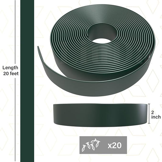 2" x20' ft Vinyl Straps for Patio Chairs Repair Kit Outdoor Vinyl Strapping for Patio Furniture Replacement Straps for Patio Chairs Straps Replacement Lawn Chair Webbing (Dark Green)+20 Rivets
