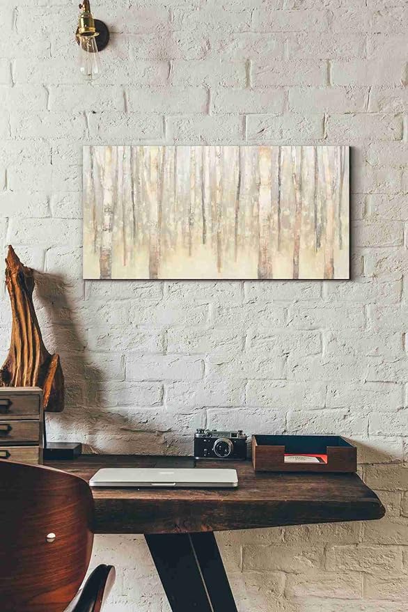 Epic Graffiti 'Birches In Winter' by Julia Purinton, Canvas Wall Art, 12"x24"