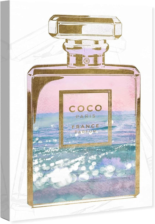 Oliver Gal Fashion and Glam Wall Art Canvas Prints 'Blush Ocean Spray Perfume' Perfumes