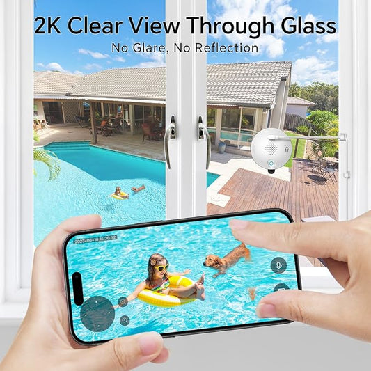 Window Cameras for Home Security: Indoor Camera for Outdoor Monitoring with 2K Full Color Night Vision Motion Human Vehicle Detection Easy Installation
