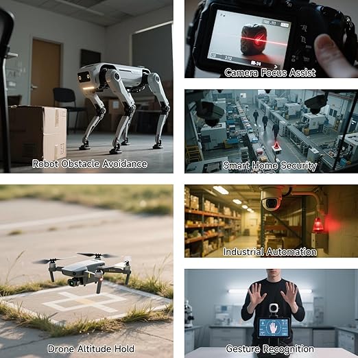 5 Pcs VL53L0X Lidar Sensor 2m Range High Precision Single-Point Distance Sensor Compact Lightweight ToF Module with I2C Interface for Arduino Raspberry Pi Robot IoT Projects Smart Homes GY-VL53L0XV2