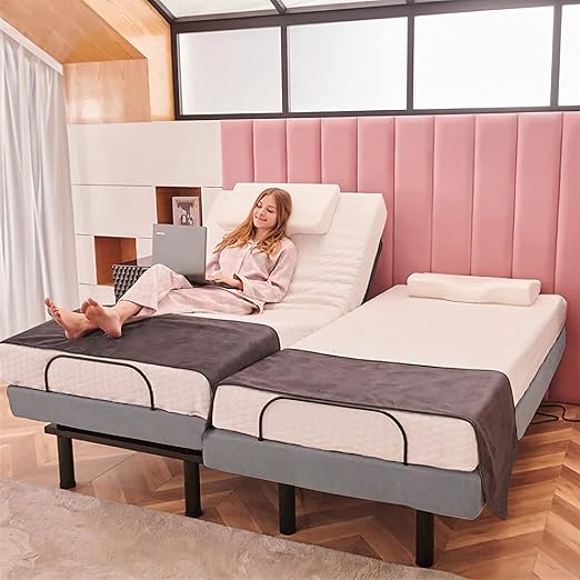 Split King Adjustable Bed Base | Full Body Massage | USB Ports | Zero Gravity | Anti-Snore | Memory Positions | Under Bed Lighting | Wireless Remote | Syncable