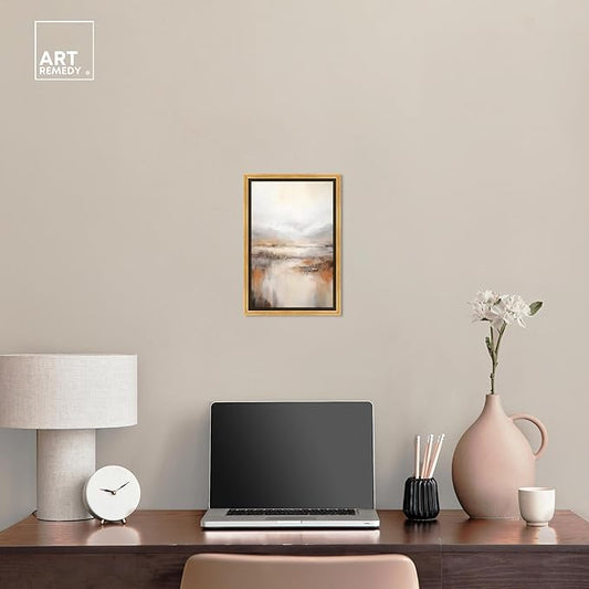 Art Remedy Natural Cascades Canvas Muted Abstract Wall Art, Gold Frame, 10" x 15"