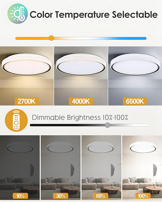 Led Ceiling Light Flush Mount,Bedroom Lights for Ceiling,led Kitchen Ceiling Light,Dimmable 70W 8000LM,3CCT Selectable Color Temperature,20 in for Living Room,Office,Hallway,Bedroom,Kitchen