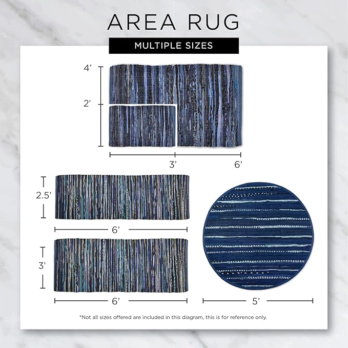 DII Buffalo Check Rug Collection, Hand Dyed Reversible Chindi Rug, 26x40, Gray