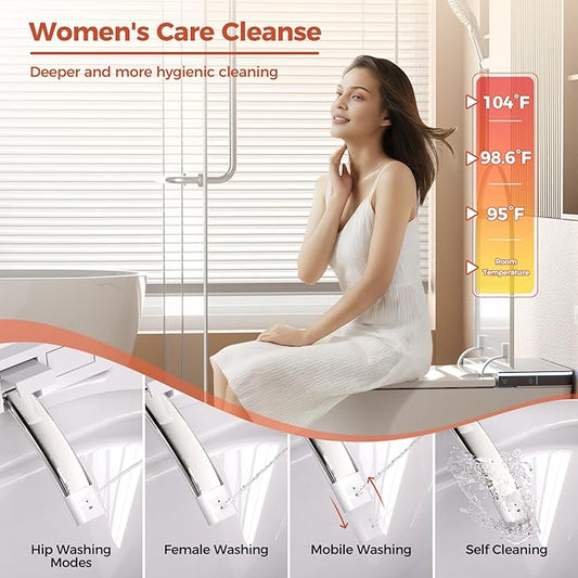 Smart Toilet, One Piece Toilet with Bidet Built in,Modern Elongated Toilet with Built-in Tank, Heated Toilet Seat, Bidet Warm Water, Dryer, Automatic Toilet Flusher, Foot Sensor Operation