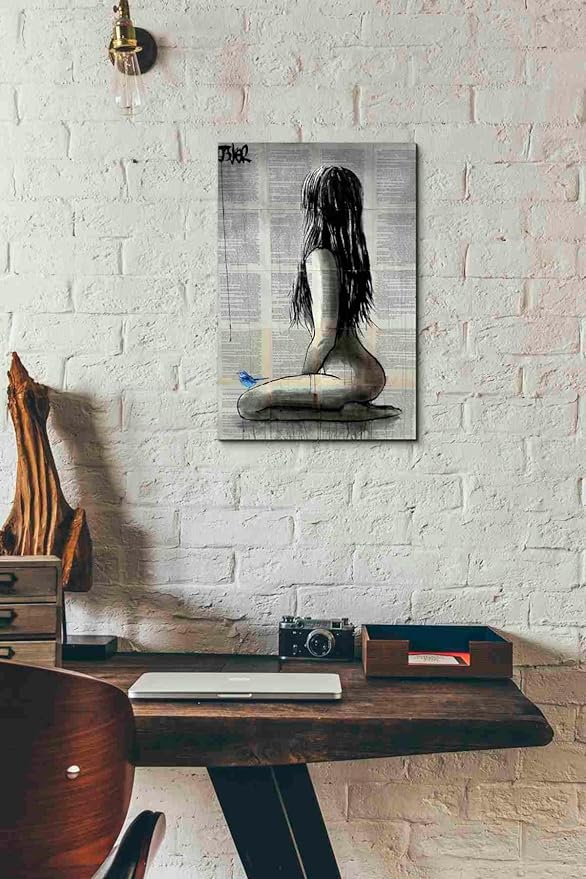 Epic Graffiti 'Bluebird Whisper' by Loui Jover, Canvas Wall Art, 12"x18"