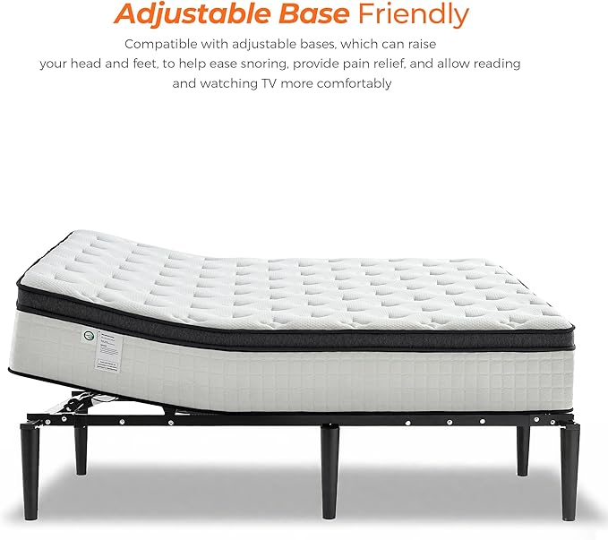Queen Size Mattress, 14 Inch Luxurious Hybrid Mattress in a Box with Gel Memory Foam and Durable Coil Springs, Relieve Pressure, CertiPUR-US Certified - Medium Firm for All Sleeping Positions