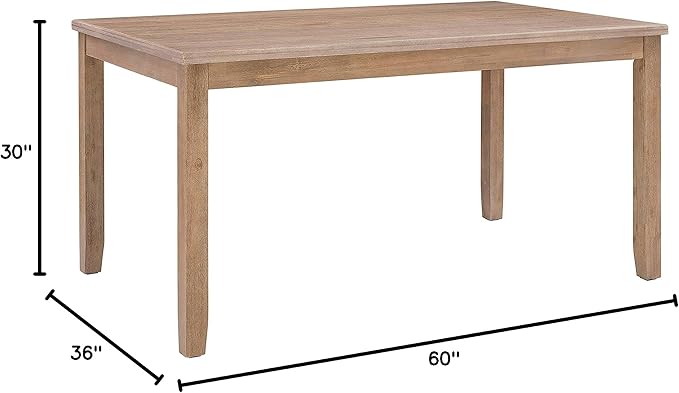 Linon Carter Greywash Wooden Dining Table