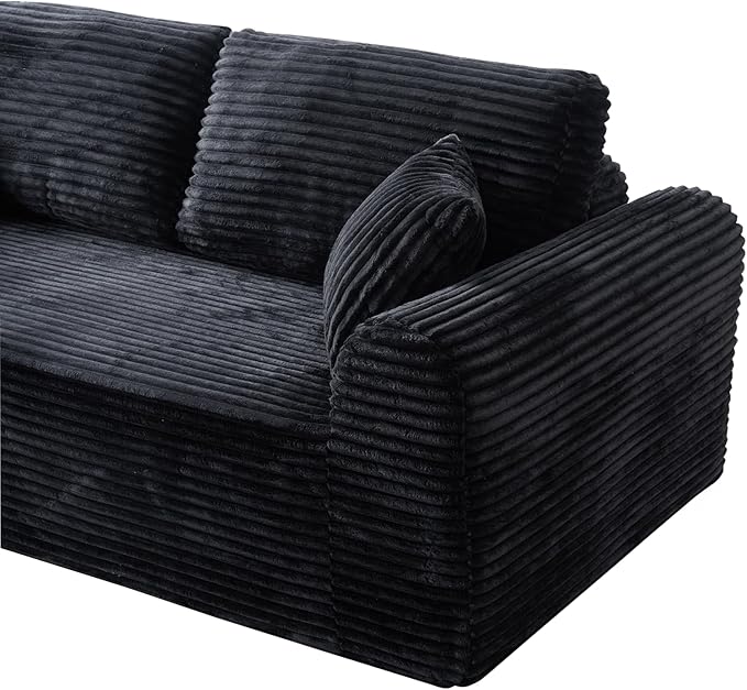 Modern 3 Seater Cloud Loveseat Sofa Couch in a Box - 86.6'' High-Density Foam Boneless Love Seat Sofa with Deep Seating and Wider Rolled Armrest for Living Room | Breathable material, Anti-slip