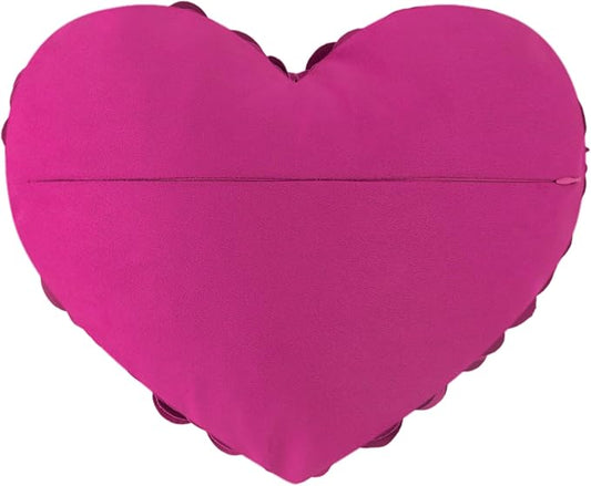 JWH Heart Flower Throw Pillow Covers Decorative Floral Shaped Accent Cushion Soft Pillowcase for Sofa Couch Living Room Bed Chair 14x16 Inches Purple Red