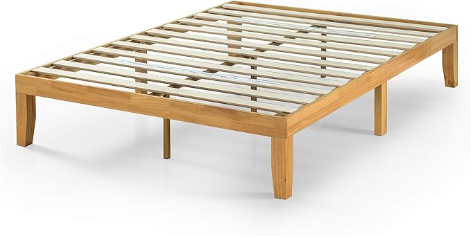 ZINUS Moiz Wood Platform Bed Frame / Wood Slat Support / No Box Spring Needed / Easy Assembly, Natural, Queen
