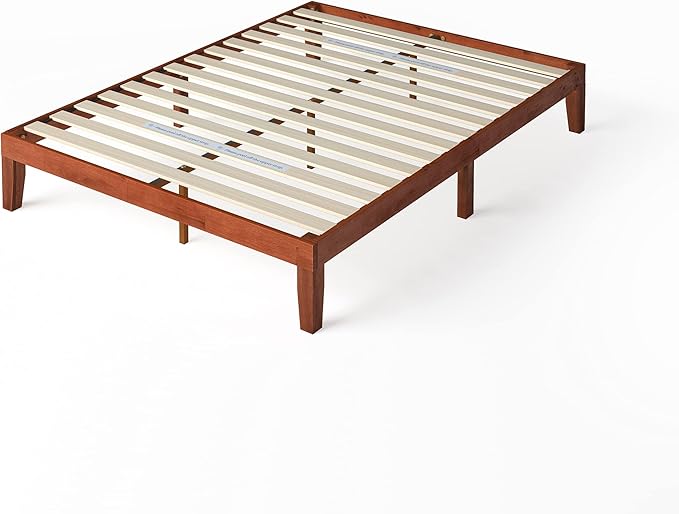 Zinus Wen Wood Platform Bed Frame/Solid Wood Foundation/Wood Slat Support/No Box Spring Needed/Easy Assembly, King