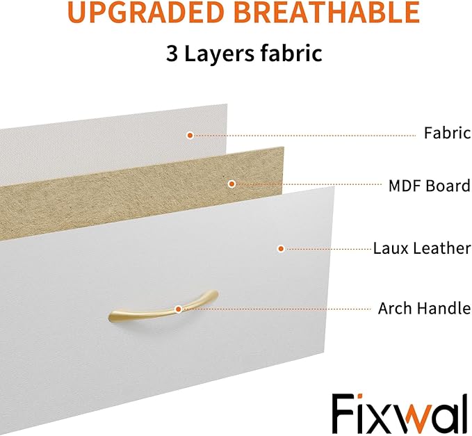 Fixwal Tall Dresser for Bedroom, Storage Dresser Organizer with 7 Fabric Drawers, Nightstand Furniture in Closet, Entryway, Hallway,White
