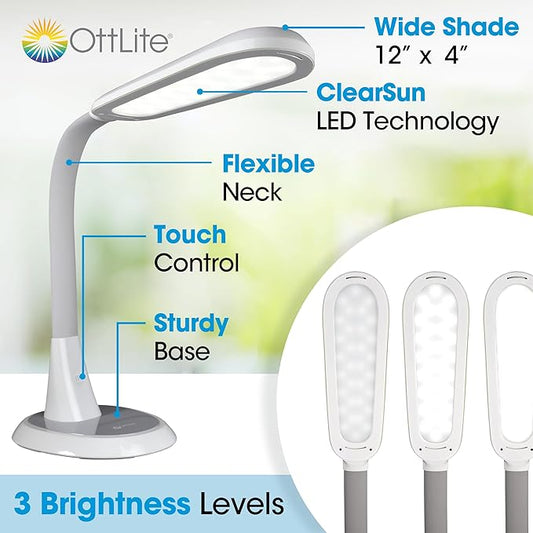 OttLite Wellness Series® Wide Area Dimmable LED Table Lamp