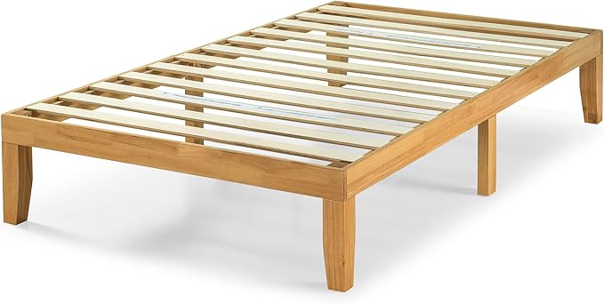 ZINUS Moiz Wood Platform Bed Frame / Wood Slat Support / No Box Spring Needed / Easy Assembly, Natural, Twin