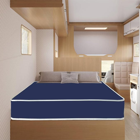 Greaton, 8-Inch Medium Firm Water-Resistance Foam Vinyl Mattress, Easy to Clean, Comfortable & Noise Free, 75" x 32", Blue