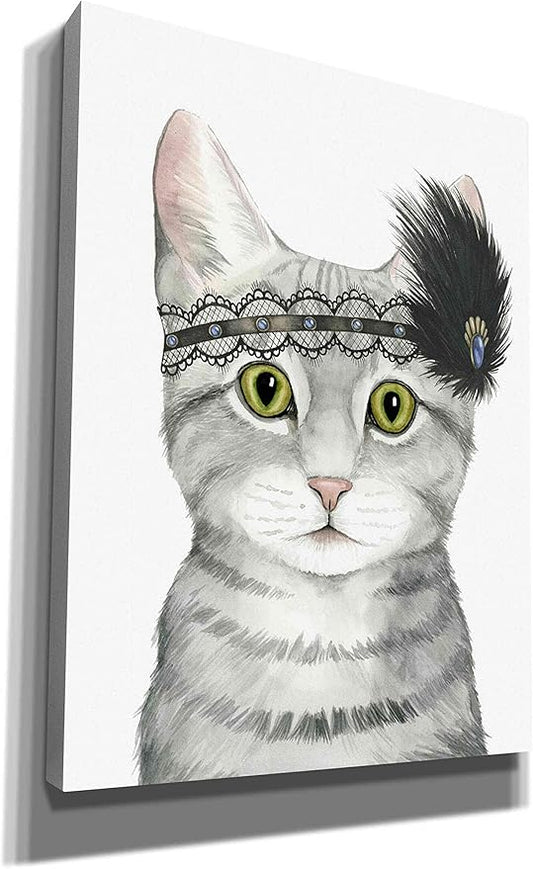 Epic Graffiti 'Downton Cat III' by Grace Popp, Canvas Wall Art, 40"x54"