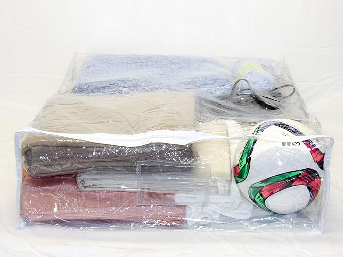 5-Pack Clear Vinyl Zippered Storage Bags 24 x 27 x 7 Inch for Comforters and Bedding Sets