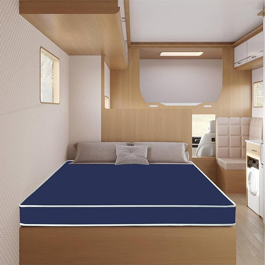 Greaton, 4-Inch Medium Firm Water-Resistance Foam Vinyl Mattress, Easy to Clean, Comfortable & Noise Free, Twin XL, Blue