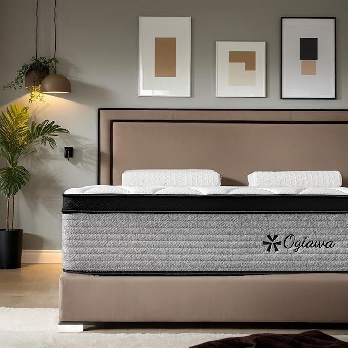 Queen Size Mattress, 12 Inch Queen Hybrid Mattresses in a Box with Memory Foam, Medium Firm Individual Pocket Spring for Edge Support, Fiberglass Free Bed Mattres, Breathable, CertiPUR-US.