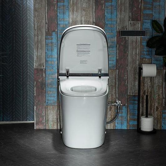 WOODBRIDGE Smart Toilet 1.28 GPF Dual Flush, Auto Open & Close, Auto Flush, Foot Sensor,1000 Gram MaP Flushing Score,Movement Drying,Heated Seat,ADA Chair Height and Cleaning Foam Dispenser