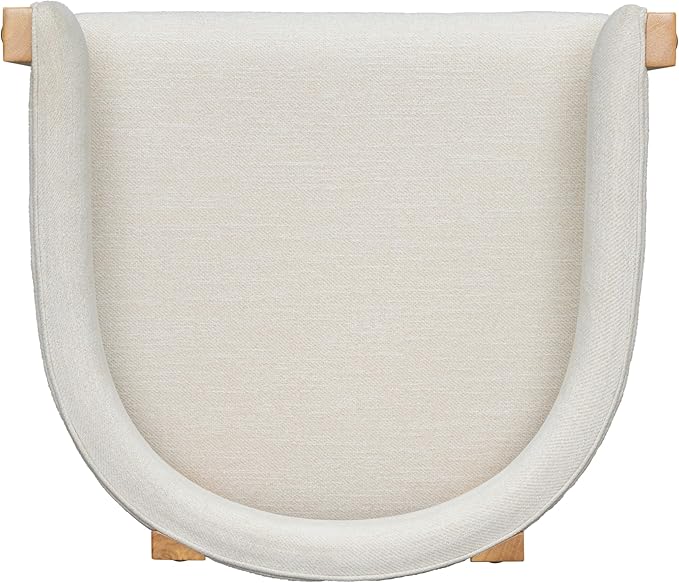 Christopher Knight Home Set of 2 Arley Modern Fabric Upholstered Dining Armchair, Sturdy Wooden Kitchen Side Chair with Ergonomic Backrest and Footrest, Soft Padded Barrel Accent Chair, Beige+Natural