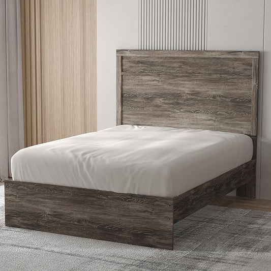 Signature Design by Ashley Ralinksi Vintage Full Panel Bed with Metal Slats, Foundation or Box Spring Needed, Gray