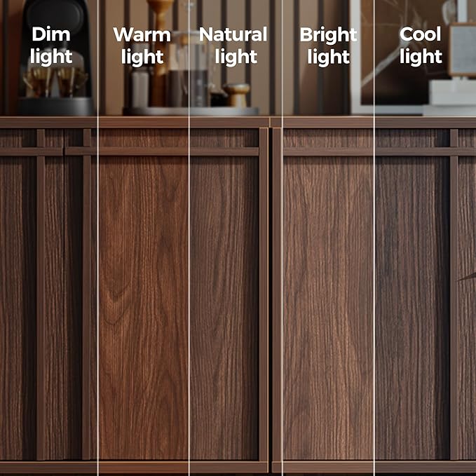 Sideboard Buffet Cabinet with Storage, 2 Doors, Adjustable Shelves, Wooden Mid Century Coffee Bar Cabinet for Entryway, Living Room, Kitchen, Walnut