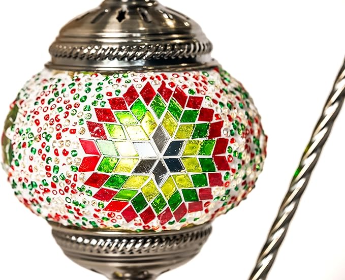 KRAFTSTORIES DIY Turkish Mosaic Lamp Craft Kit| Large Swan Neck Making Kit for Adults| Family Couple Relaxing Creative Activity Gift| Moroccan Table Lamp| Make Your Own Lamp (Christmas)